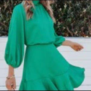 New Emerald Satin dress
